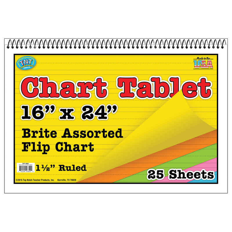 Chart Tablets 16x24 Assorted 1 1/2