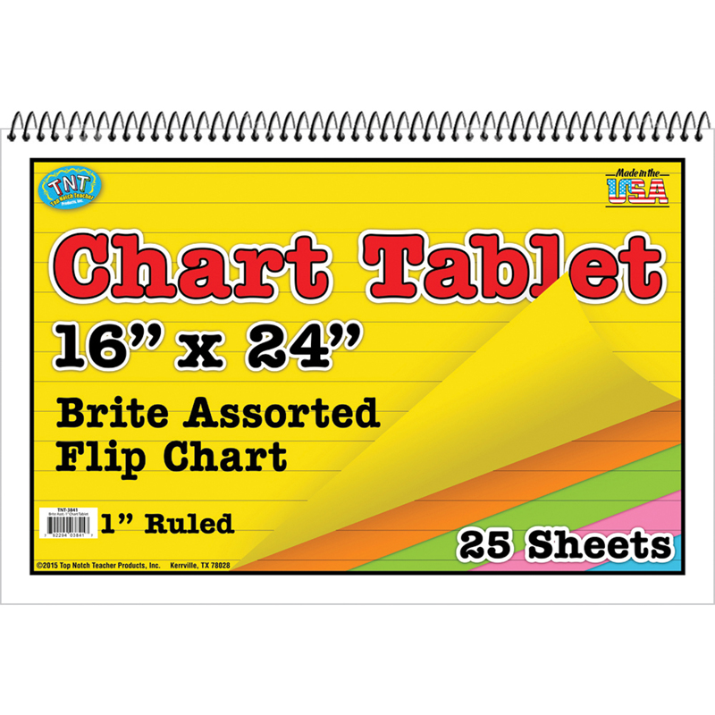 Chart Tablets 16x24 Assorted Ruled