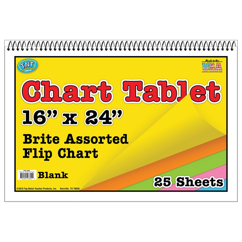 Chart Tablet 16x24 Assorted Blank