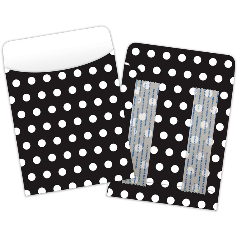 Brite Pockets Blk Polka Dots 25/Bag