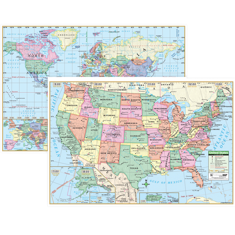 Us & World Wall Maps