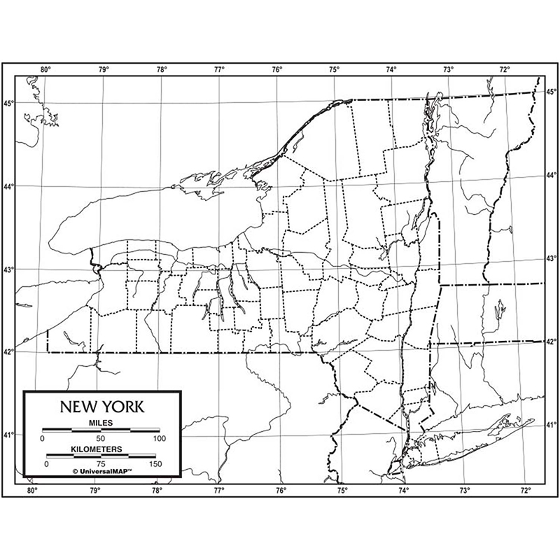 Outline Map Paper New York