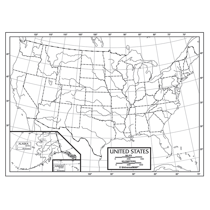 Us Outline Maps Paper 50 Pack