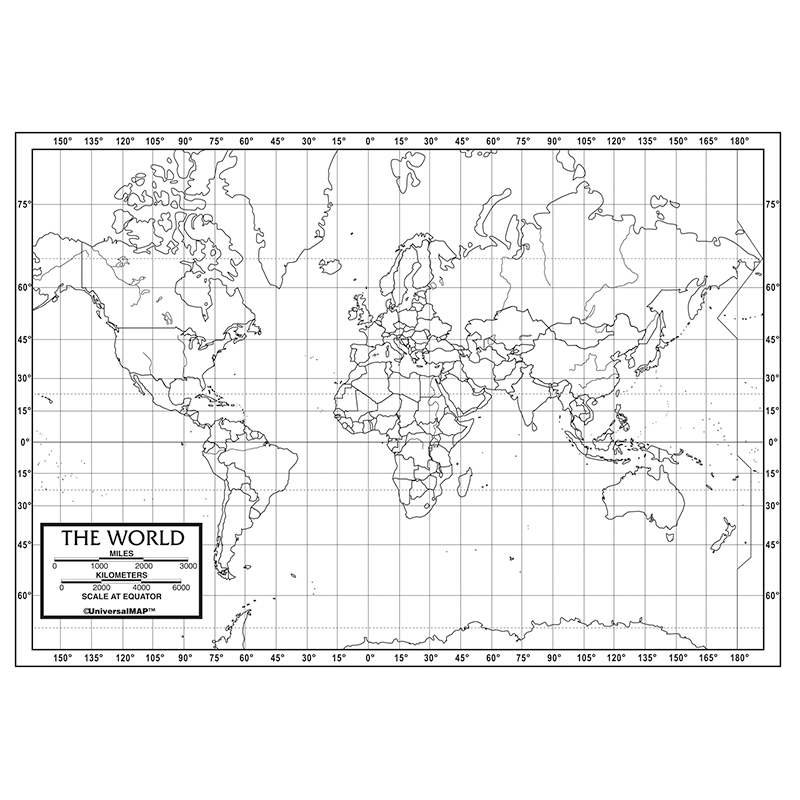 World Outline Maps Paper